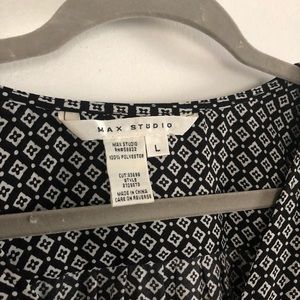 Black and White Cross Lay Blouse